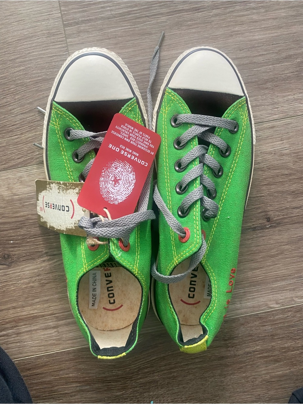 Converse Custom Made Green Canvas Low-Top Sneakers